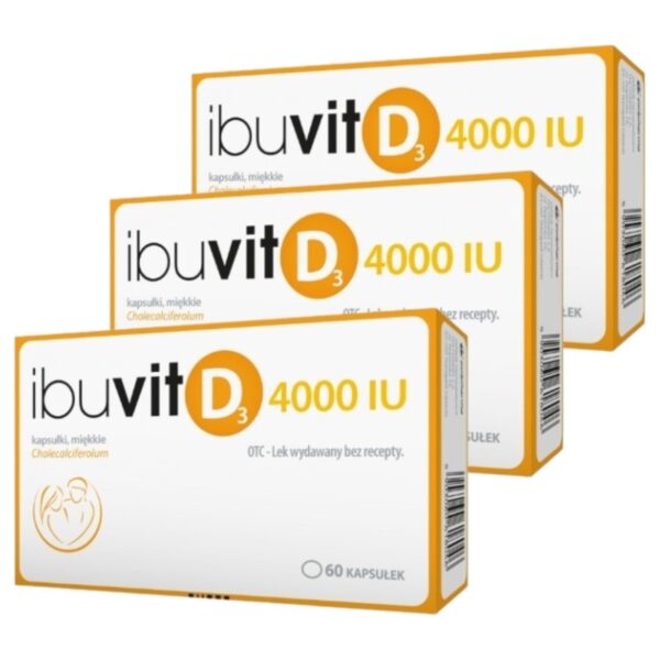 Ibuvit D3 4000j.m vitamin D3 medicine 3 x 60 capsules Ibuvit D3 4000j.m vitamin D3 medicine 3 x 60 capsules - Image 1