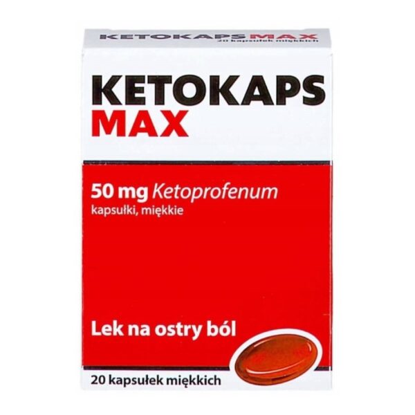Ketokaps Max ketonal for severe pain 20 capsules Ketokaps Max ketonal for severe pain 20 capsules - Image 1