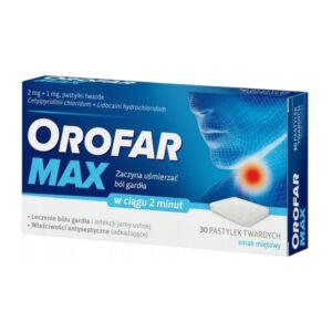 Orofar MAX 2 mg + 1 mg for sore throat 30 lozenges