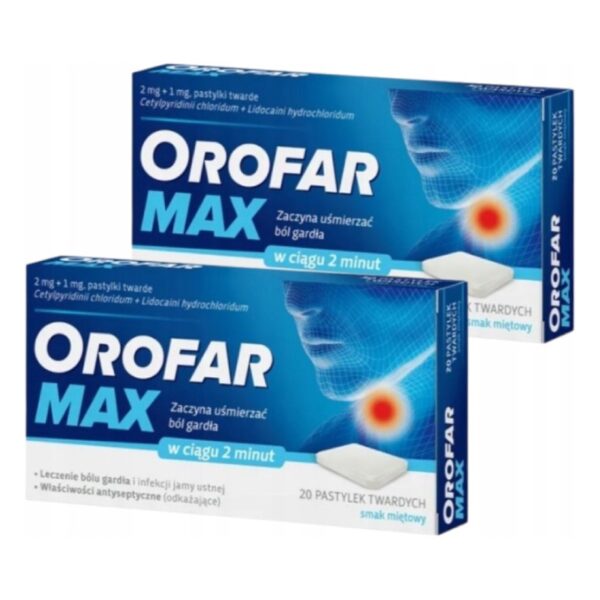 Orofar MAX Throat anesthetic 2 x 20 lozenges Orofar MAX Throat anesthetic 2 x 20 lozenges (Set of 2) - Image 1