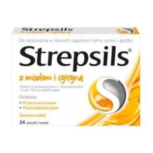 Strepsils with honey and lemon for sore throat 24 pastes