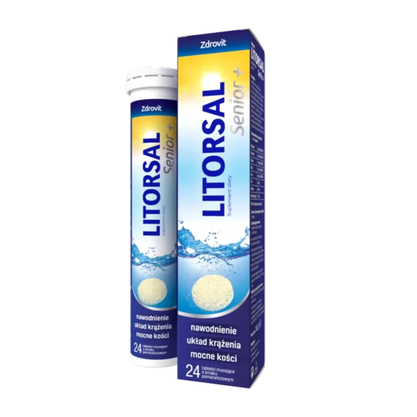 Zdrovit Litorsal Senior+, orange flavor, 24 effervescent tablets - Image 1