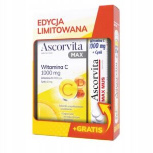Ascorvita Max Set vitamin C 1000mg, 30 tabl. + Ascorvita Max Mus, 20 tabl.