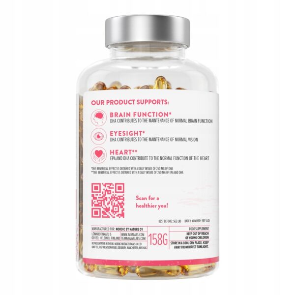 Omega 3 + Vitamin E 120 caps 1000 EPA 500 DHA Healthy Heart Brain AAVALABS - Image 4