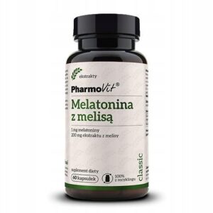 PHARMOVIT Melatonin with lemon balm, melatonin 1mg 60 capsules