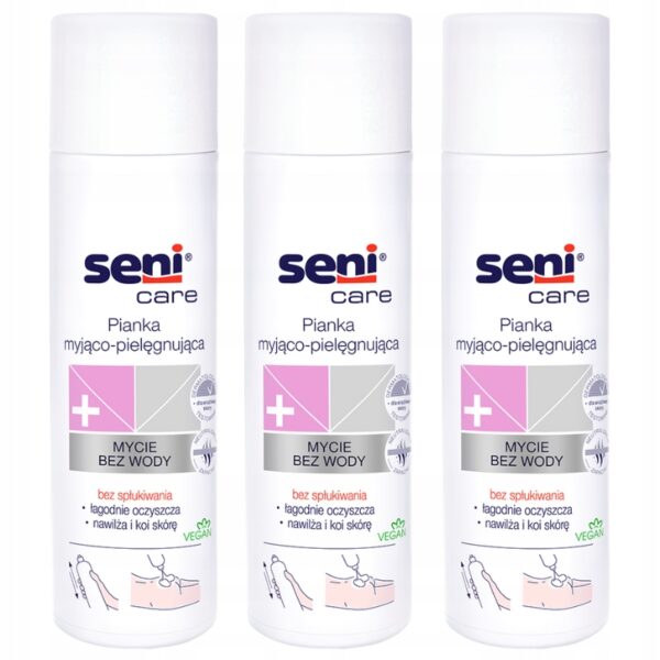 SENI CARE cleansing and caring body foam 500 ml 3 pcs. - Image 1