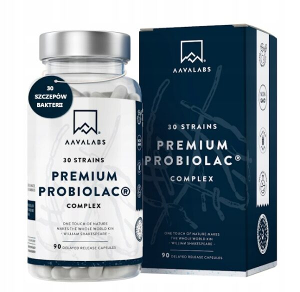 Probiotic PROBIOLAC PREMIUM 30 Strains 120 MLD 90 caps AAVALABS - Image 1