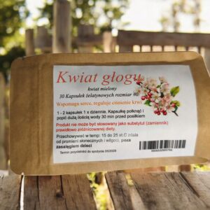 Hawthorn flower 30 capsules improving circulation, heart disease, hypertension.